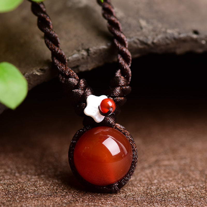 Weaving Retro Short Agate Necklace