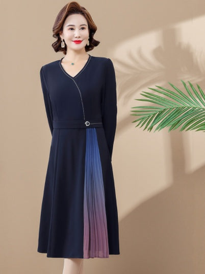 Middle Aged Mother Chiffon Dress