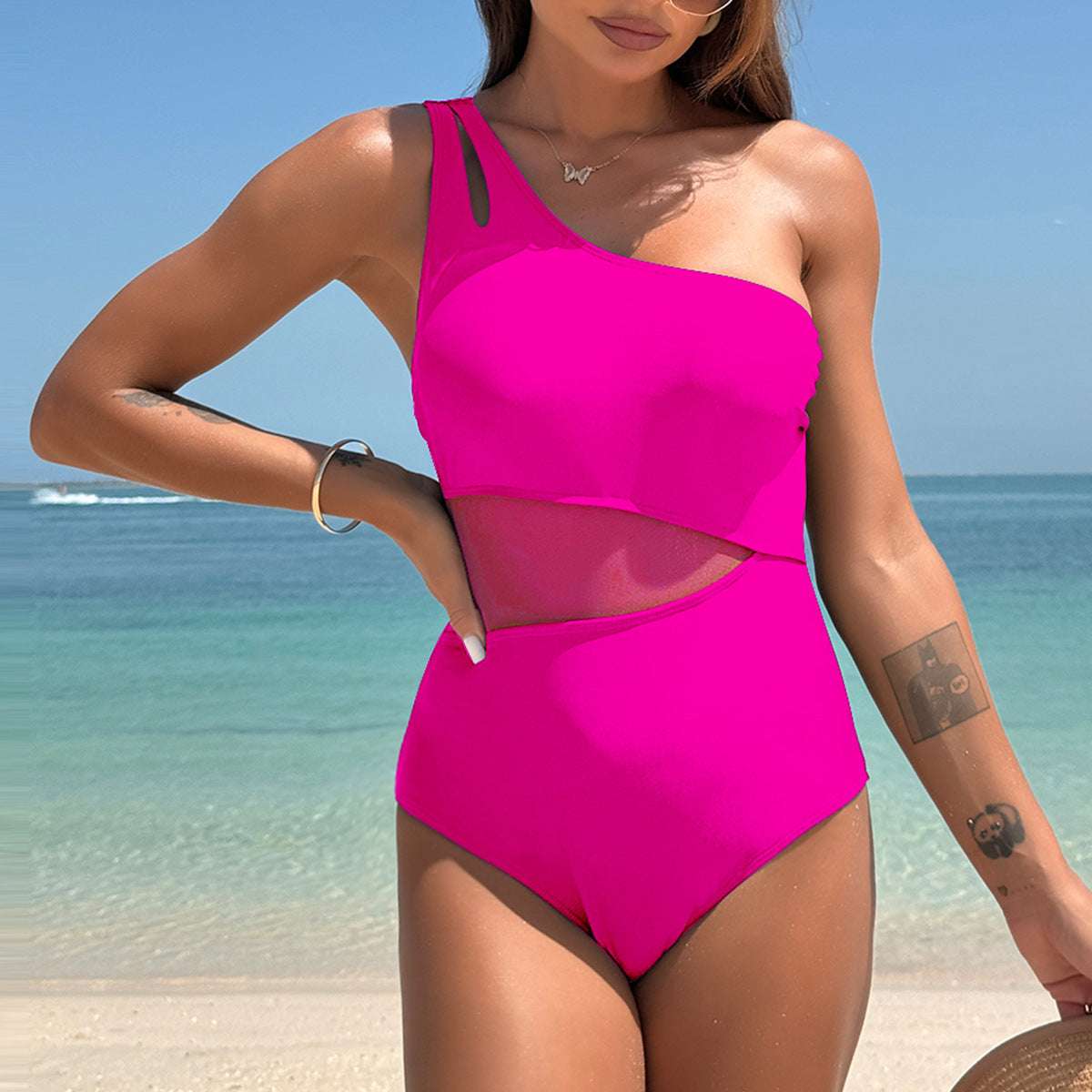 One-piece Swimsuit Women's One-shoulder Bikini Sports