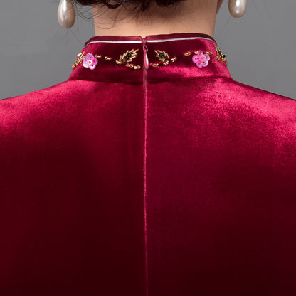 Long Beaded Cheongsam